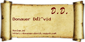 Donauer Dávid névjegykártya